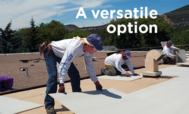 A versatile option - High-density polyisocyanurate cover boards can be used in a variety of roofing situations