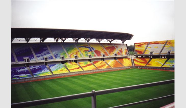 The stadium was designed to make the audience feel soccer games' energetic atmosphere. 