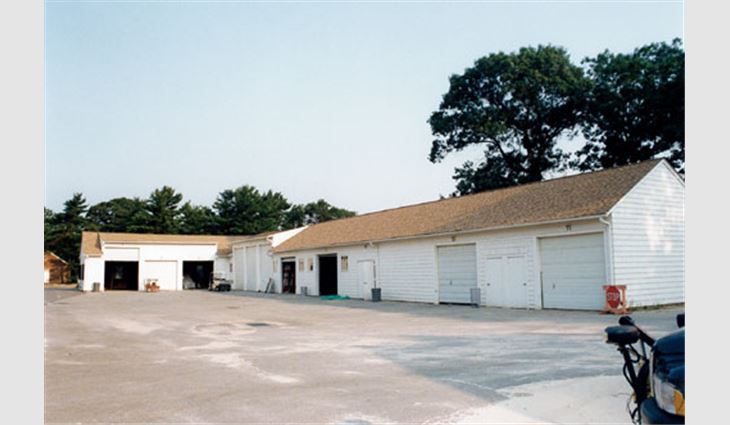 Roof systems on two Park's Department storage facilities (both photos) were torn off and replaced at Bethpage State Park, Farmingdale, N.Y. Roofing work was done in preparation for the 2002 U.S. Open.