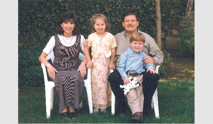 Pinkus with his wife, Stephanie, and children, Aubrey and Daniel.