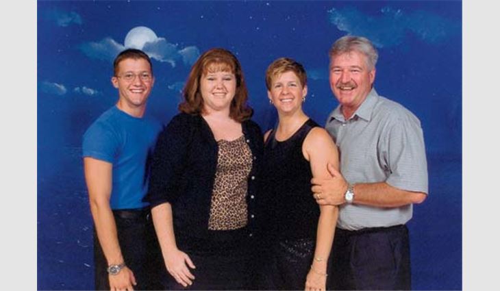 Rainey (far right) with his son, Craig; daughter, Angela; and wife, Dee.