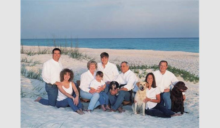 Pictured from left to right: Jack and Melissa Rayborn; Sandra McCrory and grandson, Chandler Rayborn; Brandon Rayborn; McCrory; and Paige and Jimbo Yance.