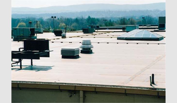 The EPDM membrane was installed in low-rise urethane foam. 
