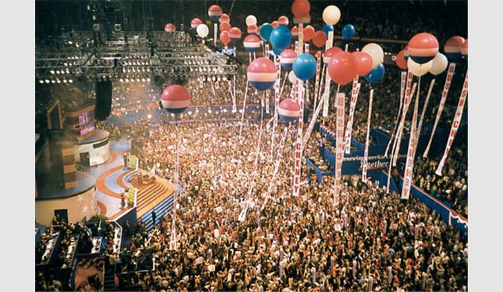 NRCA ensures it is represented at Republican National Conventions.  A scene from the 2000 convention is pictured.