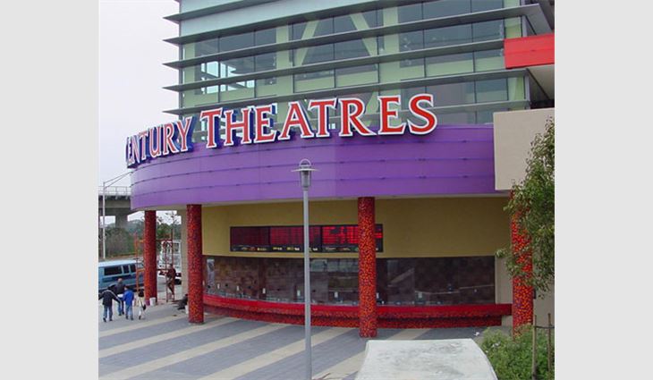 Century Theatres features a pressure-equalized roof system.