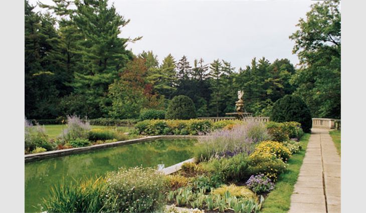 Forty acres (16 hectares) of gardens surround the Cranbrook House.