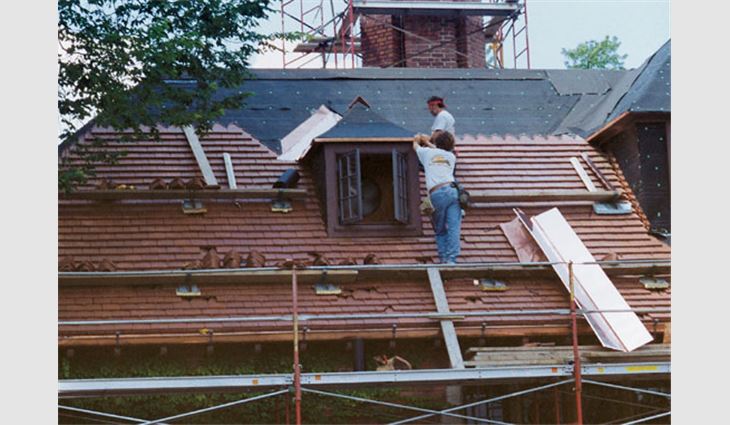 New Ludowici Roof Tile tiles replaced original 85-year-old tiles from the same manufacturer.