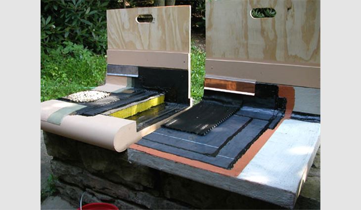 System mock-ups were prepared to show the materials being installed on Fallingwater's terraces and roof systems.