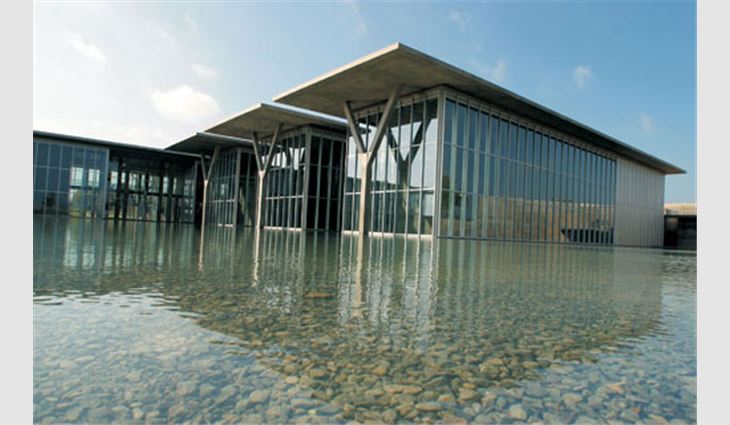 The Texas-based Modern Art Museum of Fort Worth features reflecting ponds.