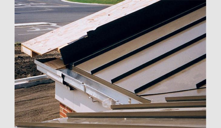 Elgin Roofing Co., Elgin, Ill., installed a 5,190-square-foot (482-m&sup2;) metal roof system over steep-slope areas of McHenry Bank & Trust, McHenry, Ill.