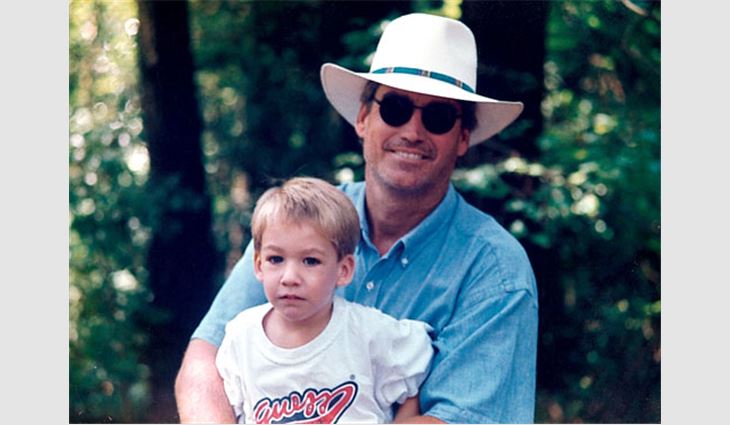 Gustafson with his youngest son, Matthew.