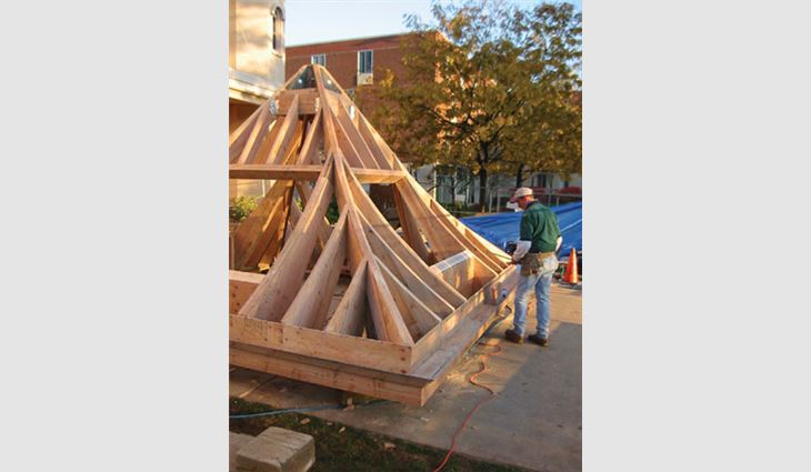 Pieros Construction hired P.S. Construction, Kintersville, Pa., to help construct the cupola.