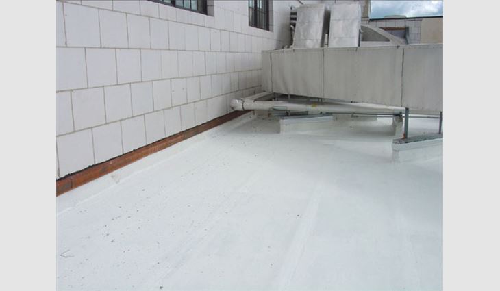 The finished Green Products Roofing System was surfaced with an Environmental Liquid Membrane System.

