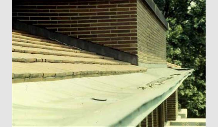 Photo 8: There is no apparent corrosion at the gutters of the Robie House, a Frank Lloyd Wright home in Chicago.
