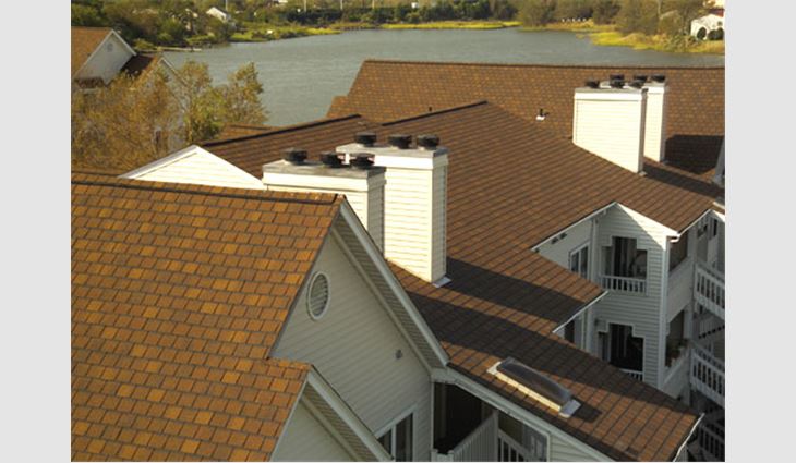 The shingles that had already been replaced showed no signs of damage from Hurricane Isabel.