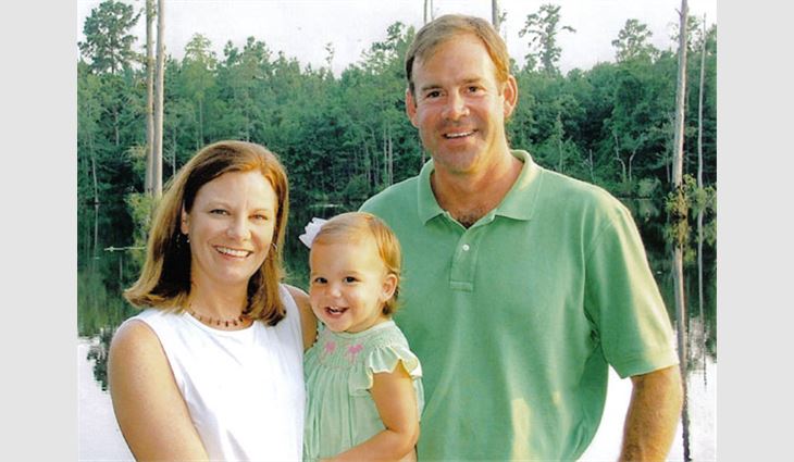 Fort, president of Fort Roofing & Sheet Metal Works Inc., Sumter, S.C., with his wife, Kim, and daughter, Carlie.

