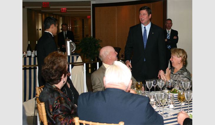 Sen. George Allen (R-Va.) addresses NRCA members during the gala dinner.