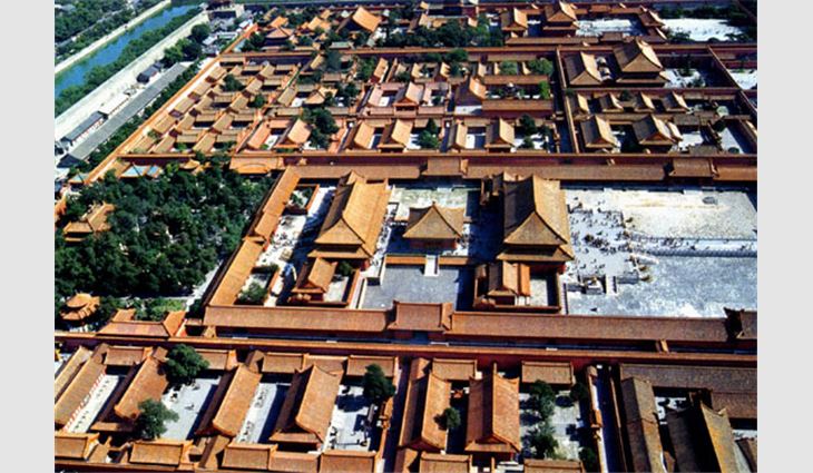 The Forbidden City is an example of ancient architectural features that had been used in China.