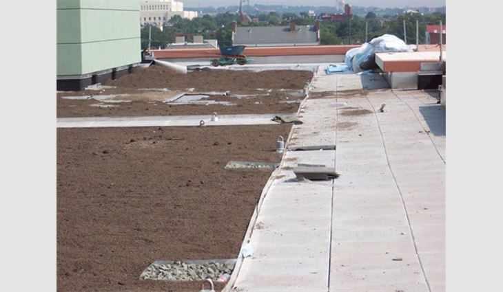 The green roof system before planting
