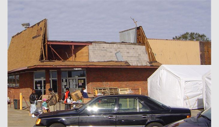The Greater St. Mary Missionary Baptist church, damaged by Hurricane Rita, was repaired by the National Roofing Foundation's Disaster Relief Fund.
