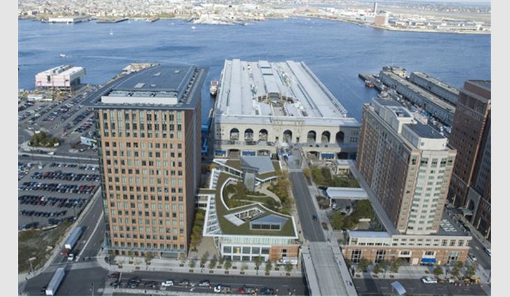 The Seaport Hotel, Boston, features a green roof by Carlisle SynTec Inc., Carlisle, Pa.