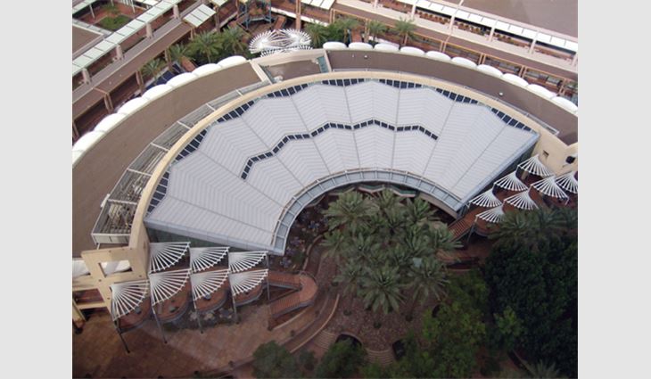 The PVC membrane roof system on The Shops at Arizona Center, Phoenix 

