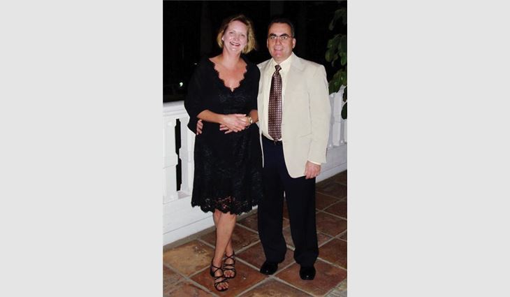 Gaulin with his wife, Shelley, in Puerto Rico in January
