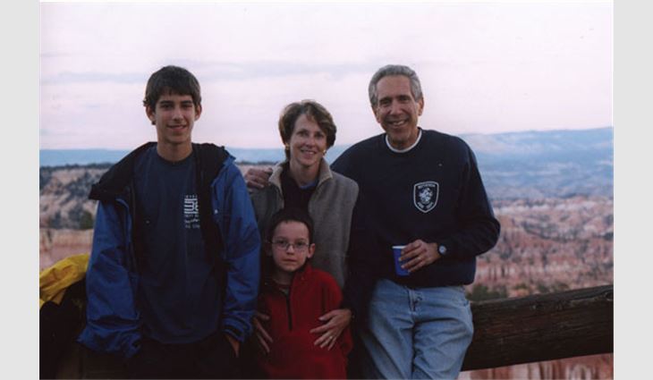 Blum with his family during a biking trip at the Grand Canyon in 2004