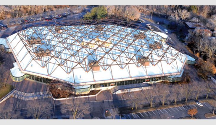 The roof system of the University of Iowa's Carver Hawkeye Arena was recycled.
