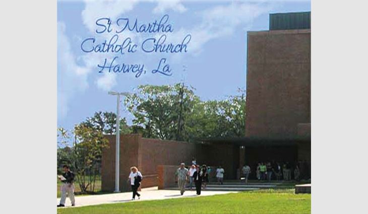 Roof Technologies donated $18,000 to repair St. Martha Catholic Church, Harvey, La.
