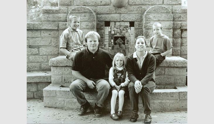 Pictured from left to right: son Tanner, Maurer, daughter Paige, wife Christine and son Austen