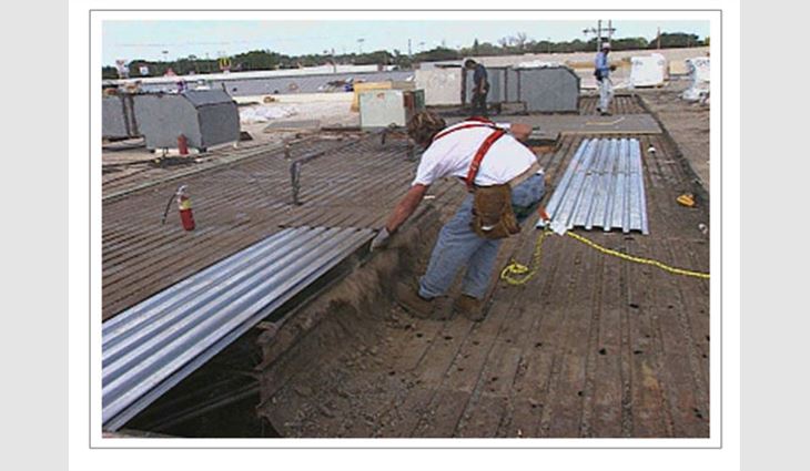 If workers are replacing roof deck materials or working around holes or openings, protect workers with personal fall-arrest systems.