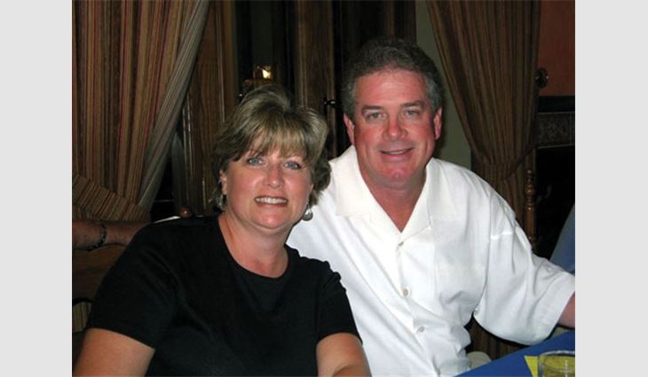 Willis with his wife, DeDe, enjoying dinner during a Caribbean vacation