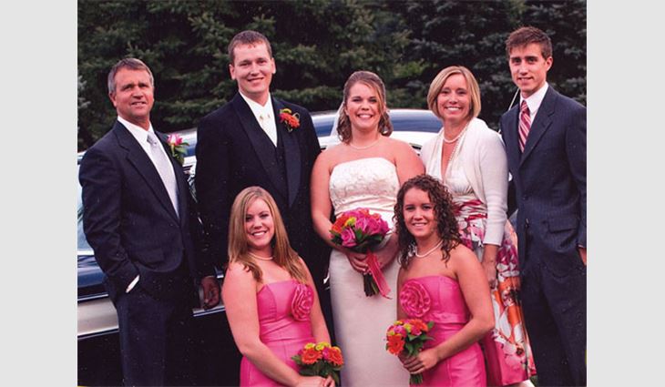 Back row from left to right: Bechtel, son-in-law Matt, daughter Kristie, wife Mary and son Kevin
Front row from left to right: daughters Kara and Kelsey
