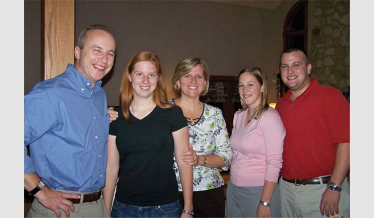 From left to right: Geary, daughter Jackie, wife Sandy, daughter-in-law Ashley and son Mike