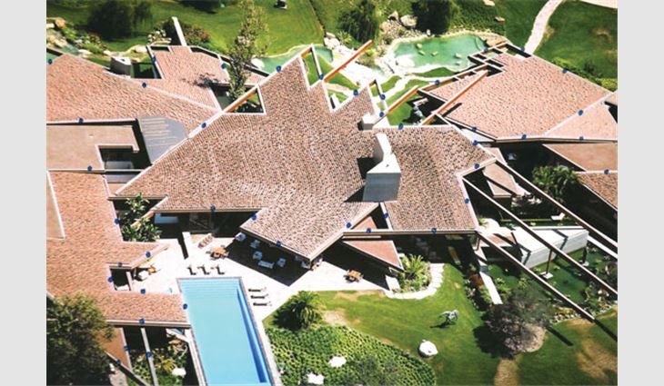 Keystone Roofing installed a clay tile roof system on this private estate in California.