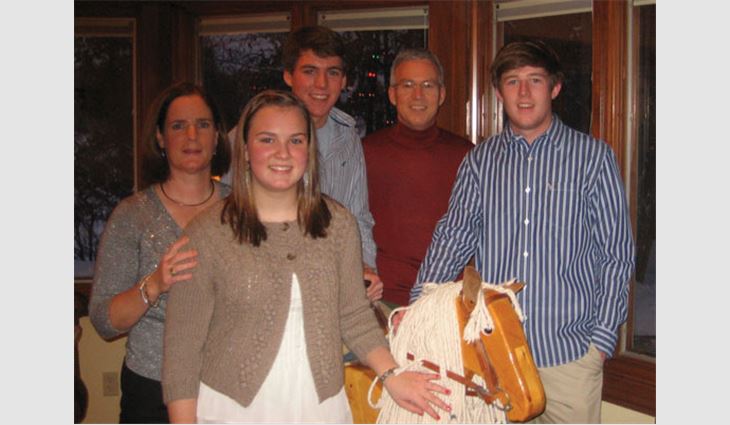 McNamara with his wife, Kate; daughter, Clare; and sons, Connor and Christopher 
