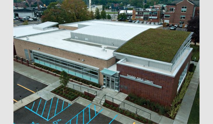 Ferndale Public Library's new roof systems