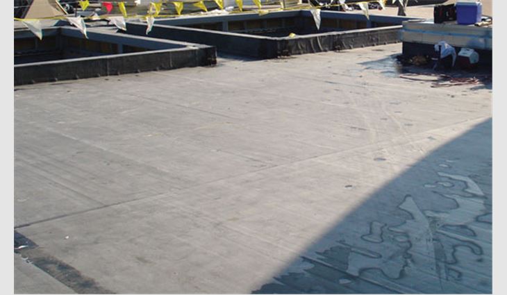 The roof system during reroofing