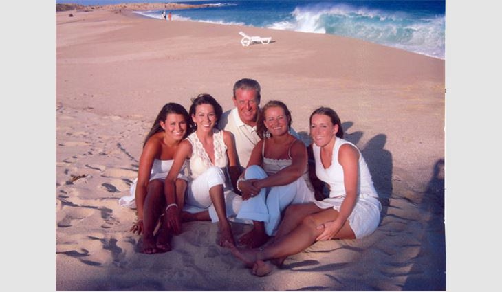Kratzer with his daughter Kristina, wife Teresa, daughter Amanda and daughter Kandis