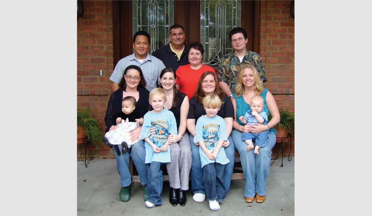 Allen and Donnie with their children and grandchildren in 2008