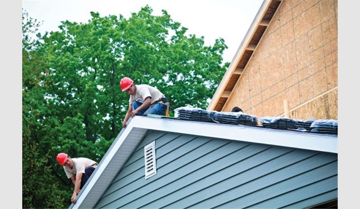 Through its involvement with Homes for Our Troops, DaVinci Roofscapes donated its slate gray roof tiles to be installed on a new home in Hillsdale, N.J., for Cpl. Visnu Gonzalez, a wounded veteran.