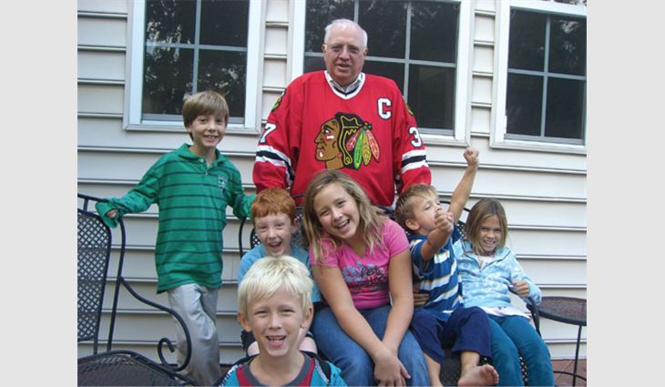 Miles with his grandchildren