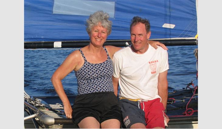 McHugh and his wife, Linda, sailing in Nantucket Sound off South Chatham, Mass.