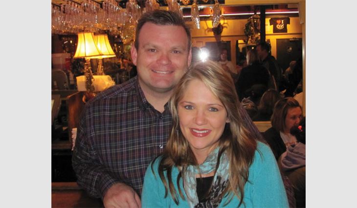 Smithey and his wife, Sarah, at the 2010 International Roofing Expo® in New Orleans