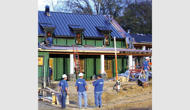 Metal Sales Manufacturing provided its Vertical Seam metal roofing panels to the Lampe family of Louisville, Ky., for this "Extreme Makeover: Home Edition" project.