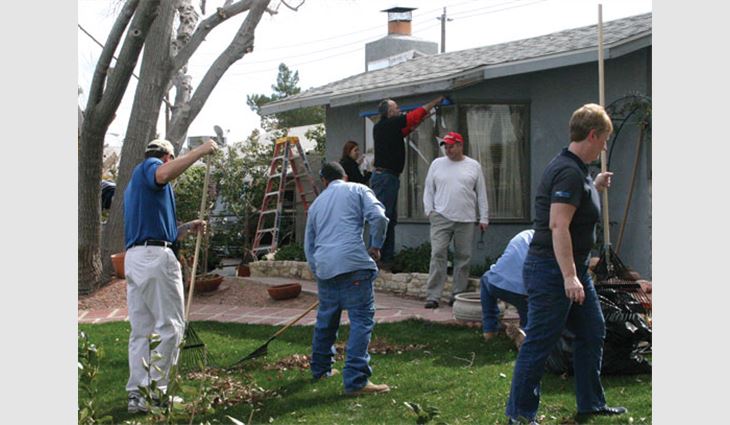 Volunteers participate in the International Roofing Expo&reg;'s second annual Community Service Day in Las Vegas.