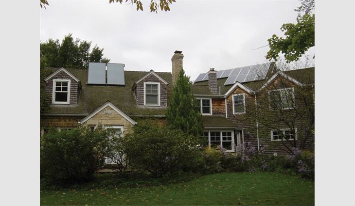 PV modules on a residence often occupy a small percentage of the roof area.