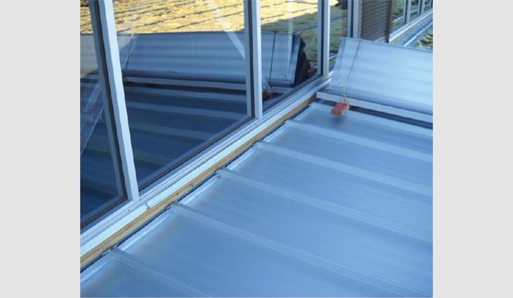 New 1/4-inch-thick window systems were installed at the roof system's perimeter.