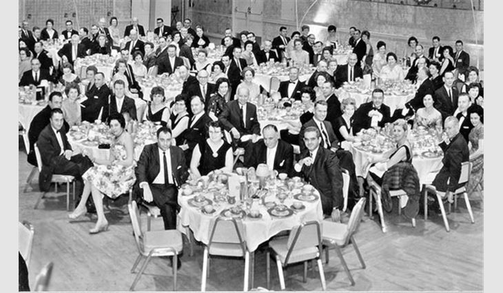 Contractors and guests pose during the annual banquet at the 1963 NRCA convention.